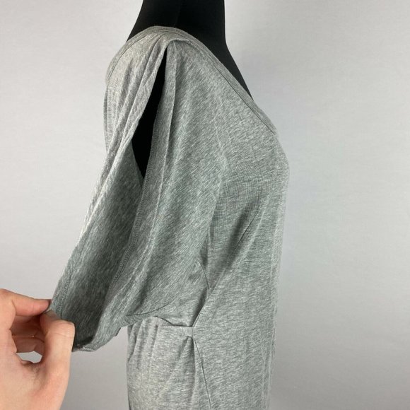 Ann Taylor LOFT S Gray Keyhole Tie Back Top Soft Tencel Lyocell Blend - Picture 6 of 11